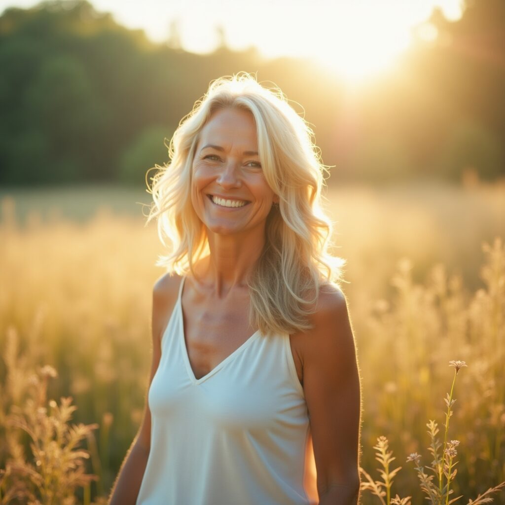 menopause : femme rayonnante